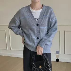 ATMARK (77까지)브이타입라인니트가디건_AE61CD013G