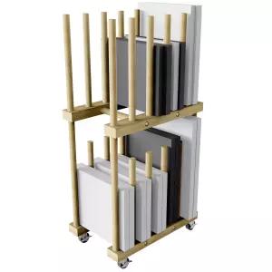 UNZERO 2 티어 아트 보관 랙 드라이 드로잉 보드용 페인팅 액자 패널 스튜디오용 페이퍼 패드 갤러리(9.7 D