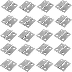 PDETVEO 20PCS 1인치 접이식 엉덩이 경첩 스테인리스 스틸 캐비닛 나무 보석함용 작은 문 공예품 DIY 서랍