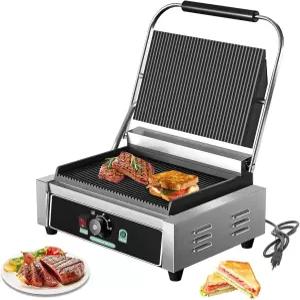 컬리스트라 커머셜 파니니 그릴 1700W 전기 샌드위치 파니 메이커 50-300°C(120-570 °F) 스테인리스 스틸