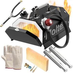 가정용 및 전문가용 M마스터 더블 버너 프로판 포지, 다마스쿠스 스틸 나이프, 대장간 도구, 효율적인 난방 및 성능을 갖춘 내구성 있는 가스 포지 제작에 이상적입니다