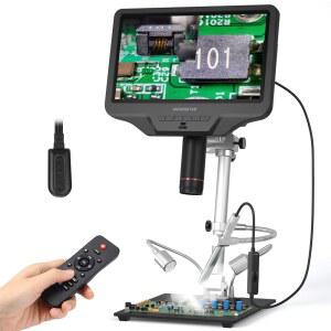 Andonstar AD409-Pro ES 10.1인치 성인용 HDMI 디지털 현미경, 전자 회로 기판 수리용 프로 메탈 스탠드가 있는 납땜 현미경 카메라, 2160P 비디오 레코드, Windows PC