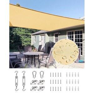 파티오스 185G 폴리에스터 천을 위한 20x16피트 방수 선쉐이드 세일, 상업용, 뒷마당, 정원, 데크, 하드웨어 키트 98% UV 블록 실외 차양 쉘터