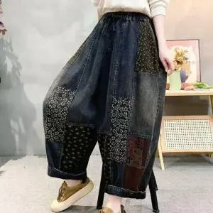 [하프클럽/셀러허브_여성트랜드패션]여성 와이드 청바지 밴딩 항아리 통바