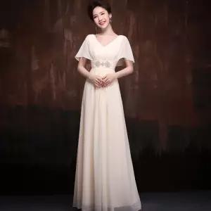 우아한 잔치 파티복 합창 S 쉬폰 연주복 드레스 공연 샴페인