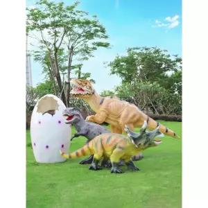 웅장한 티라노사우루스 대형 공룡알 현관 연출 거울 인테리어 유원지 비정형