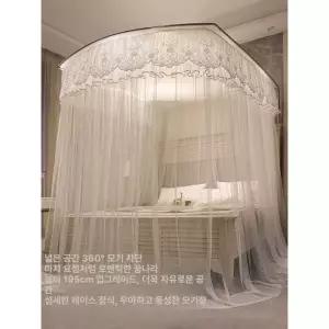 로맨틱 공주 침대 캐노피 화이트 천정 지붕텐트 노르딕마을 사각모기장 A