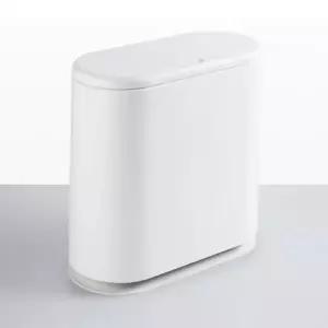 (옵션선택 단일상품)원터치 슬림 휴지통 쓰레기통 10L 종량제 화이트 2단 분리수거 틈새 욕실 화장실 인테