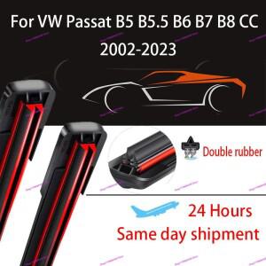 VW Passat B5 B5.5 B6 B7 B8 CC 2002-2023 이중 고무 앞 유리 와이퍼 블레이드 창 액세서리 2012