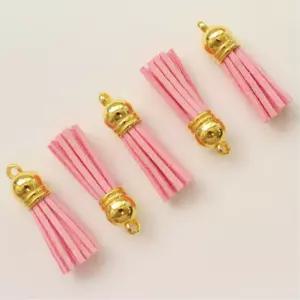 6p 핑크 스웨이드테슬 가방 백참 키링 재료 초등 학원 리폼 DIY