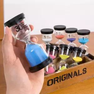 무소음 모래시계 양치 사우나 휴대용 탁상 테이블 책상 타이머 모래멍