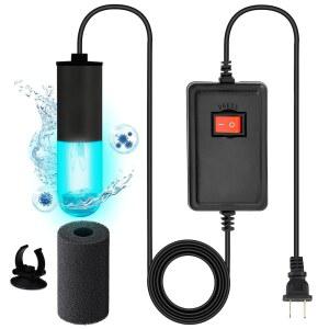 필터, 덤프, 작은 연못에 사용할 수 있는 9.84피트 코드가 수족관용 3W 미니 UV-C 조명 | 녹색 물을 맑게 하고, 구름을 제거하며, 물고기와 식물을 위한 하고 깨끗한 수조를 홍보합니다