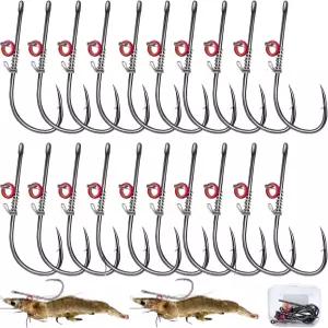 낚시 갈고리 라이브 새우 세트 탄소강 철조망 민물 루어 배스 잉어 메기 미끼 (20 4 )