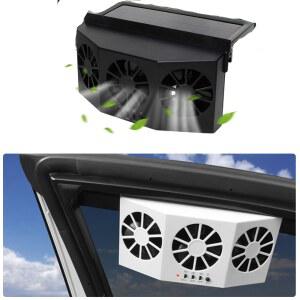 카시트선풍기 자동차 용 에어컨 3 헤드 자동 환기 팬 창 태양열 공기 냉각 시스템 라디에이터