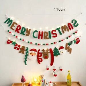 파티용품 크리스마스 벽걸이 산타 클로스 메리 배너 장식 파티 홈 데코 2 5M