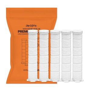 [미국배송] 한국의 럭셔리 뷰티 문화로 제작된 아토젯 프리미엄 샤워헤드 교체 필터 - 순수 탄소 필터(5개 필터) U2013 아토젯 JNE300(JNE300-FLT-5PC)과 호환