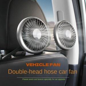 카시트선풍기 USB 자동차 뒷좌석 냉각 선풍기 듀얼 헤드 목 쿨러 자동 머리 받침 환기 360 도 회전 3 단 시트
