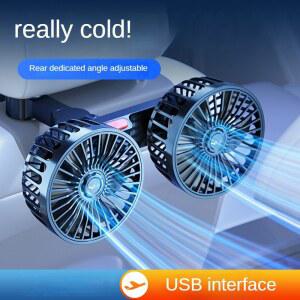 카시트선풍기 선풍기 뒷좌석 환풍기 USB 충전 듀얼 헤드 360 도 회전 넥 쿨러 여름용 자동차 액세서리
