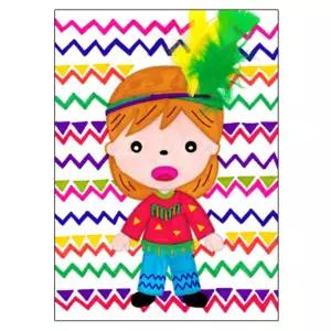 유치원 색칠 깃털 인디언 꼬마그림 그리기 활동 5개 장식 소근육발달 학습교구