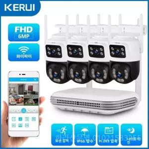 KERUI 6MP 풀 HD 8채널 무선 NVR 보안 WIFI IP 렌즈 카메라 키트 실외 감시 CCTV 오디오 비디오 레코더