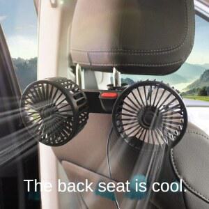 카시트선풍기 범용 카시트 등 냉각 선풍기 USB 충전 듀얼 헤드 360 도 회전 조절 가능 3 단 속도 자동차 목 12V 24V