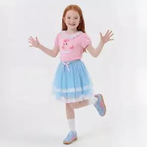 [아트박스]/프리미에팜 캐치티니핑 데코넥라인 5부티셔츠 스커트 세트PK