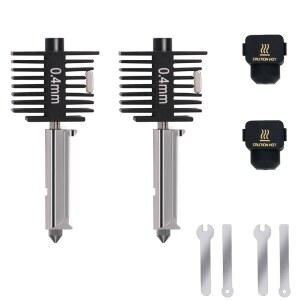 [미국배송] 2PCS A1 미니 업그레이드 핫엔드 키트 3D 프린터 프린트 헤드 히팅 블록 0.4MM 경화 강철 노즐 및 밤부 랩 A1/A1 미니용 실리콘 양말 포함