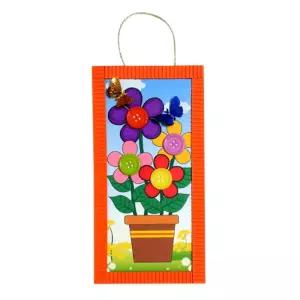 어린이집 봄활동 단추 꽃화분 벽걸이 액자 만들기 5인 색감발달 학습 교육교구