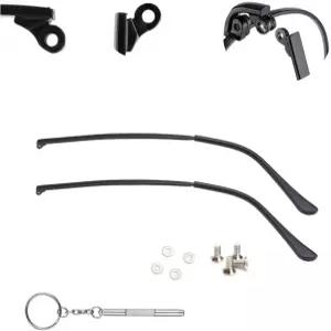 QYAJS 1쌍 금속 안경 교체 템플 프레임 팔 다리 및 3-in-1 드라이버(블랙)