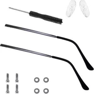 나사 및 드라이버 팔 교체 안경 수리 키트 1쌍 눈 고정 다리 부품(다크 그레이)