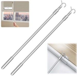 미니압축봉 알루미늄 합금 텔레스코픽 풀로드 커튼로드 조절 가능 33 60 Cm 블라인드로드 휴대용을 당기기 쉬움