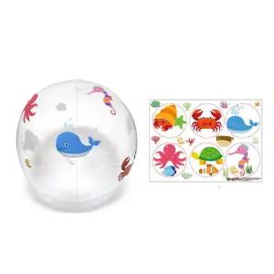 5인 비치볼만들기 바다 스티커 비닐볼 투명공꾸미기 교육 상상력발달 사용편리