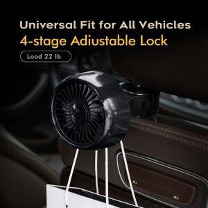 카시트선풍기 자동차 좌석 등받이 대시 보드 냉각 선풍기 USB 충전식 RGB 3 색 주변 조명 그라디언트 후크로 사용 가능 단 속도