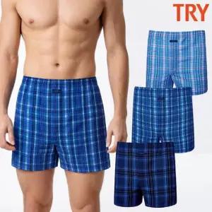 남자트렁크팬티 선염 주름지 붙지 않는 여름 사각팬티 박서 3매입 세트