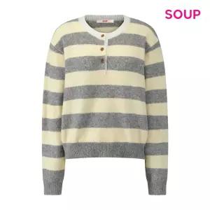 [롯데백화점]SOUP 헨리넥 울 단가라 버튼업 니트 S62LK10