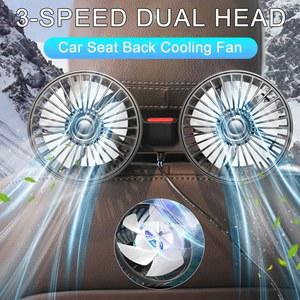 카시트선풍기 3 단 카시트 백 쿨링 선풍기 USB 충전 듀얼 헤드 360 도 회전 넥 쿨러 여름 자동차 인테리어 액세서리