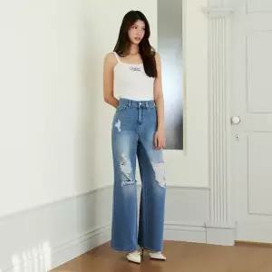 [롯데백화점]에고이스트 [BL] 디스트로이드 와이드 데님 팬츠 ES2ODP03