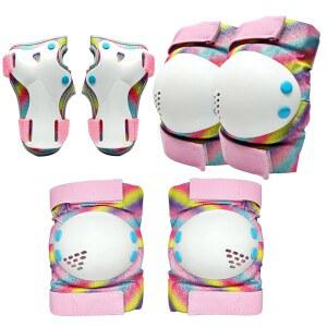 엔허위 무릎 패드 및 팔꿈치 패드 세트, 무릎 스쿠터 패드, 스케이트보드, 사이클링, 롤러블레이드 프로텍터 기어 세트, 여자 핑크 팔꿈치 및 손목 보호대, 스 스케이트 및 스케이트 가드 5-8세용