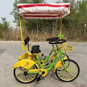 4인승 자전거 한강 여행 페달 커플 공원 그늘막 4륜