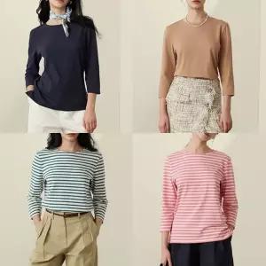 [리베레츠] 편안한 고신축 7부 티셔츠 4종세트