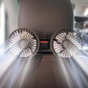 카시트선풍기 LEIBOO 자동차 좌석 등받이 냉각 선풍기 USB 충전 듀얼 헤드 360 도 회전 목 전기 기기