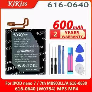 KiKiss 교체용 리튬 폴리머 배터리  IPOD 나노 7 7th MB903LL/A 616-0639 616-0640 W0784 MP3 MP4 600mAh A