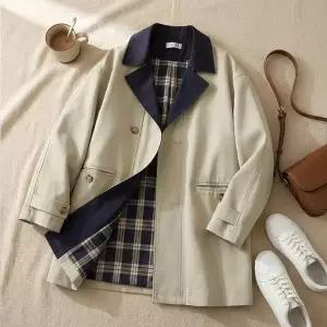 푸아 배색카라 숏 트렌치_ND1JK004