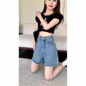 청 여름 여성용 슬림핏 학생 반바지 청반바지 하이웨스트 와이드 트렌 A라인 핫팬츠 SPO마켓1