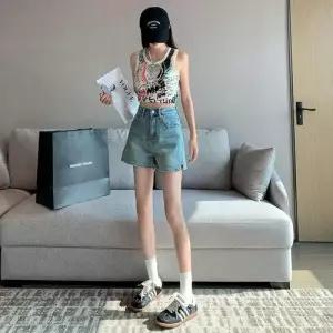 여자 데님 청 여름 캐주얼 반바지 하이웨스트 트렌 앳된 핫팬츠 귤 슬림핏 청반바지 SPO마켓1