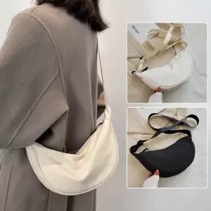 (색상 화이트)남여 캐주얼 학생 스트릿 데일리 반달 숄더 크로스백