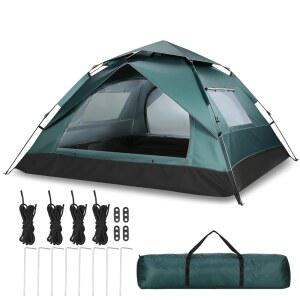 3 u20134 인 돔 캠핑 텐트, 레인플라이가 있는 즉석 방수 5000MM PU 바닥, 통기성 통풍, 캠핑, 백컨트리 및 뒷마당을 위한 이지 셋업 텐트
