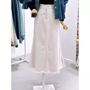갤러리아 [레코브]밑단 데끼 데님 롱스커트(LC31F5DS507X)
