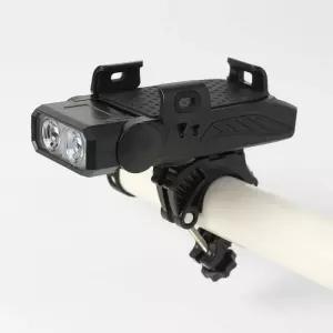 4way 거치 자전거 스마트폰 안전라이트 전조등-블랙