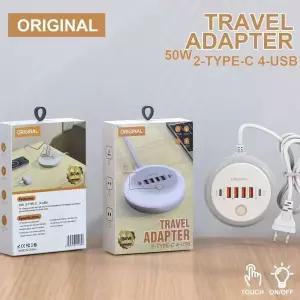 라운드 플러그인 충전기 필 및 포트 4USB 충전 고속 라이트 멀티 LED 터치 T